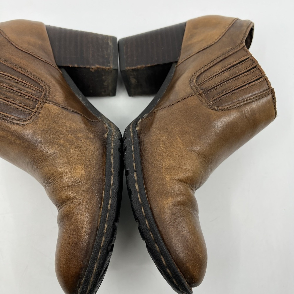 Born Women's Boot Size 8 Block Heel Brown Leather Slip On Western - Picture 5 of 16